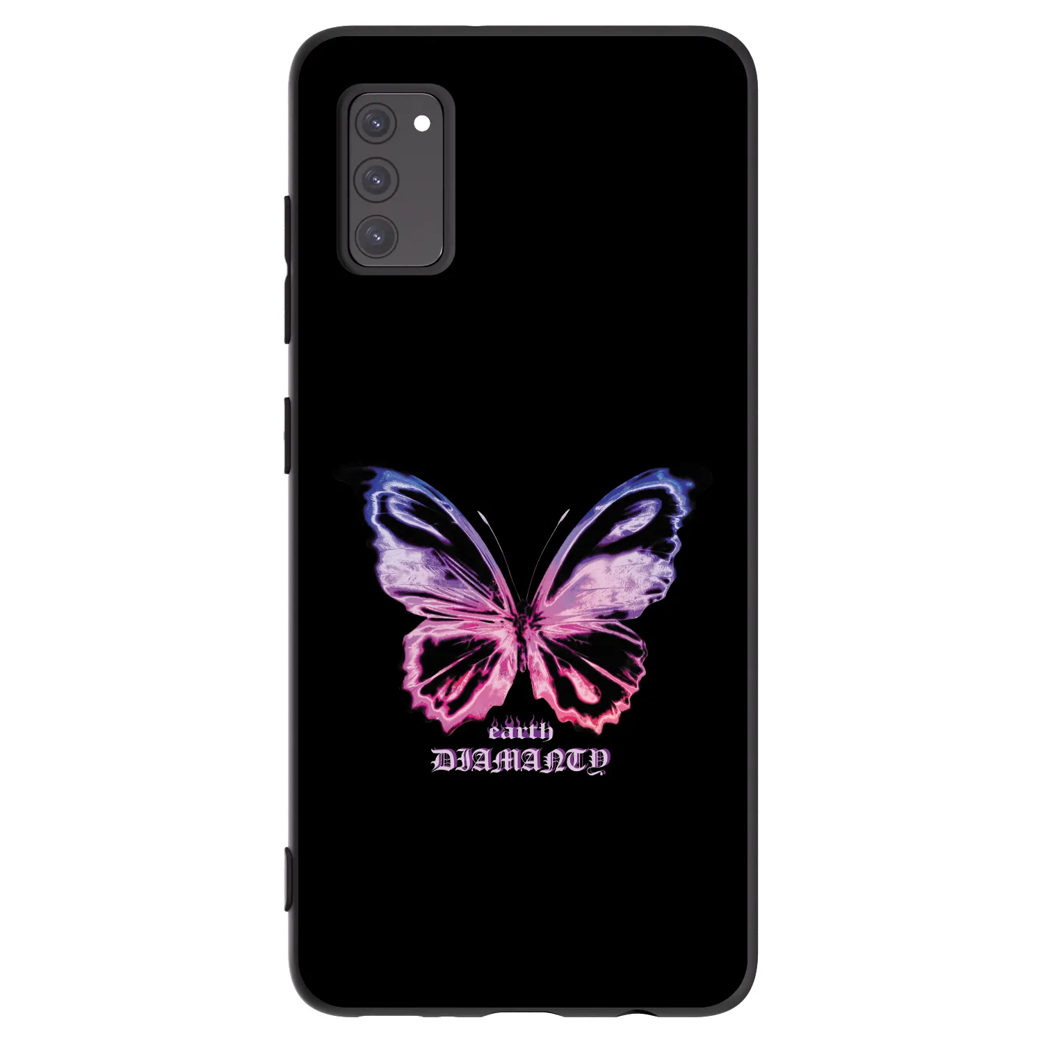 Picasee silikonowe czarne etui na Samsung Galaxy A41 A415F - Diamanty Purple