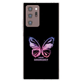 Picasee silikonowe przeźroczyste etui na Samsung Galaxy Note 20 Ultra - Diamanty Purple