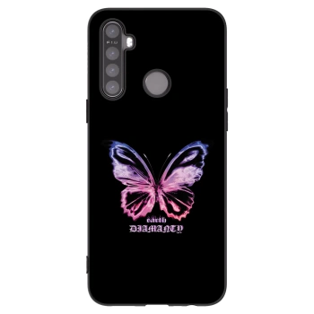 Picasee silikonowe czarne etui na Realme 5 - Diamanty Purple