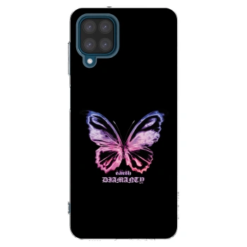 Picasee silikonowe przeźroczyste etui na Samsung Galaxy A12 A125F - Diamanty Purple