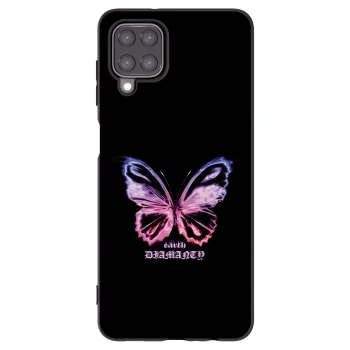 Picasee silikonowe czarne etui na Samsung Galaxy A12 A125F - Diamanty Purple