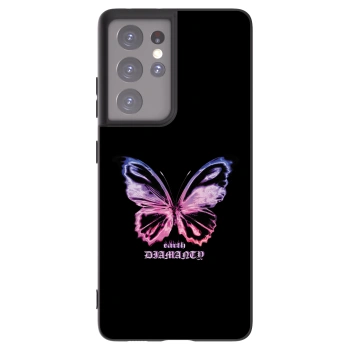 Picasee silikonowe czarne etui na Samsung Galaxy S21 Ultra 5G G998B - Diamanty Purple