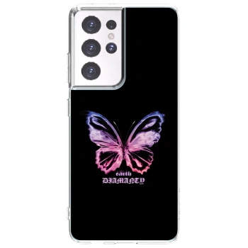 Picasee silikonowe przeźroczyste etui na Samsung Galaxy S21 Ultra 5G G998B - Diamanty Purple