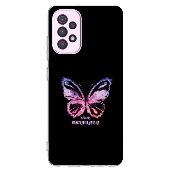 Picasee silikonowe przeźroczyste etui na Samsung Galaxy A32 5G A326B - Diamanty Purple
