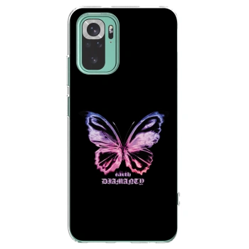 Picasee silikonowe przeźroczyste etui na Xiaomi Redmi Note 10 Pro - Diamanty Purple