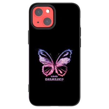 Picasee silikonowe czarne etui na Apple iPhone 13 mini - Diamanty Purple