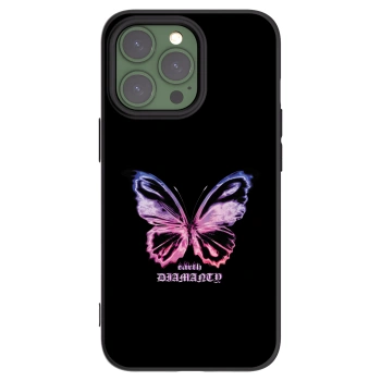 Picasee silikonowe czarne etui na Apple iPhone 13 Pro - Diamanty Purple