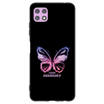 Picasee silikonowe czarne etui na Samsung Galaxy A22 A226B 5G - Diamanty Purple