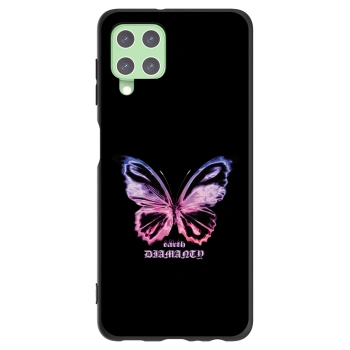 Picasee silikonowe czarne etui na Samsung Galaxy A22 A225F 4G - Diamanty Purple