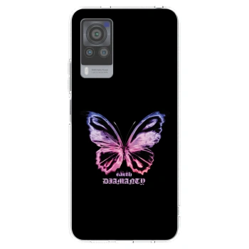 Picasee silikonowe przeźroczyste etui na Vivo X60 Pro 5G - Diamanty Purple