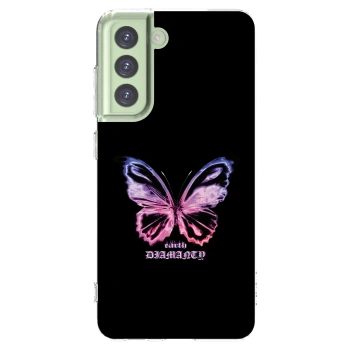 Picasee silikonowe przeźroczyste etui na Samsung Galaxy S21 FE 5G - Diamanty Purple
