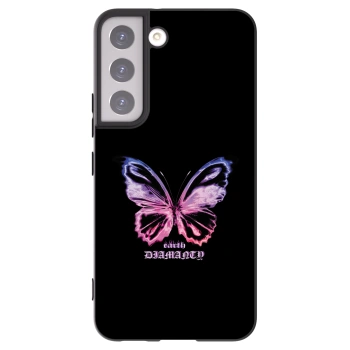 Picasee silikonowe czarne etui na Samsung Galaxy S22 5G - Diamanty Purple