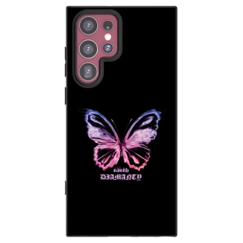 Picasee silikonowe czarne etui na Samsung Galaxy S22 Ultra 5G - Diamanty Purple