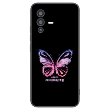Picasee silikonowe czarne etui na Vivo V23 5G - Diamanty Purple