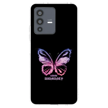 Picasee silikonowe przeźroczyste etui na Vivo V23 5G - Diamanty Purple