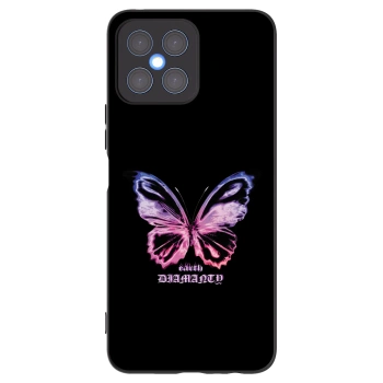 Picasee silikonowe czarne etui na Honor X8 4G - Diamanty Purple
