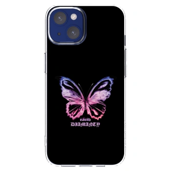 Picasee silikonowe przeźroczyste etui na Apple iPhone 14 - Diamanty Purple