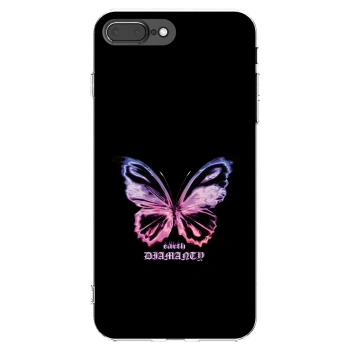 Picasee silikonowe przeźroczyste etui na Apple iPhone 8 Plus - Diamanty Purple