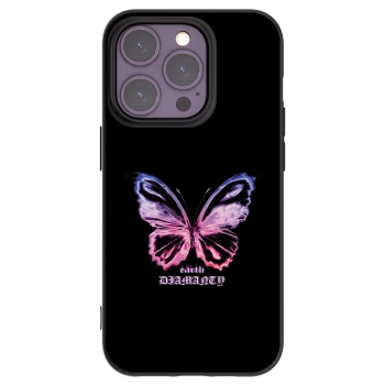 Picasee silikonowe czarne etui na Apple iPhone 14 Pro - Diamanty Purple
