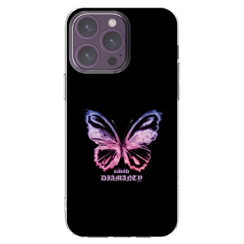 Picasee silikonowe przeźroczyste etui na Apple iPhone 14 Pro Max - Diamanty Purple