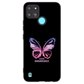 Picasee silikonowe czarne etui na Realme C21Y - Diamanty Purple