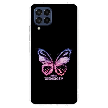 Picasee silikonowe przeźroczyste etui na Samsung Galaxy M53 5G - Diamanty Purple