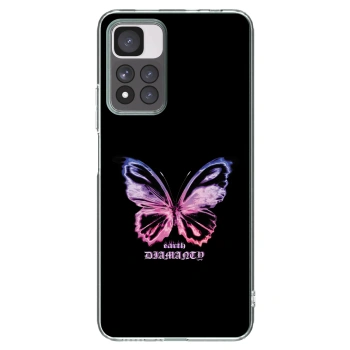 Picasee silikonowe przeźroczyste etui na Xiaomi Redmi Note 11 Pro+ 5G - Diamanty Purple