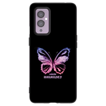 Picasee silikonowe czarne etui na OnePlus 9 - Diamanty Purple