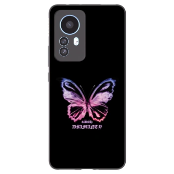 Picasee silikonowe czarne etui na Xiaomi 12T Pro - Diamanty Purple