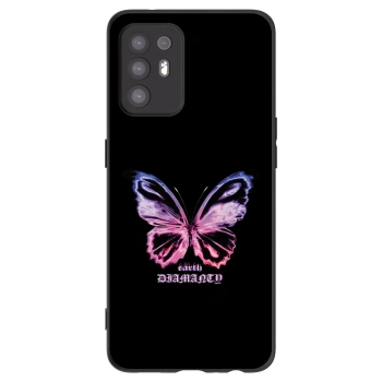 Picasee silikonowe czarne etui na OPPO A94 5G - Diamanty Purple