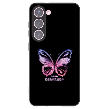 Picasee silikonowe czarne etui na Samsung Galaxy S23 5G - Diamanty Purple