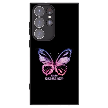 Picasee silikonowe czarne etui na Samsung Galaxy S23 Ultra 5G - Diamanty Purple