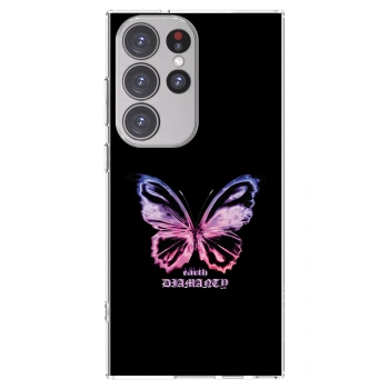 Picasee silikonowe przeźroczyste etui na Samsung Galaxy S23 Ultra 5G - Diamanty Purple