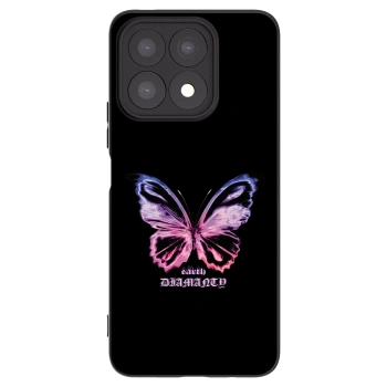 Picasee silikonowe czarne etui na Honor X8a - Diamanty Purple