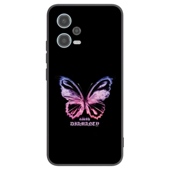 Picasee silikonowe czarne etui na Xiaomi Redmi Note 12 5G - Diamanty Purple