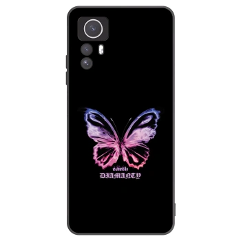 Picasee silikonowe czarne etui na Xiaomi Redmi Note 12S - Diamanty Purple