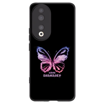 Picasee silikonowe czarne etui na Honor 90 5G - Diamanty Purple