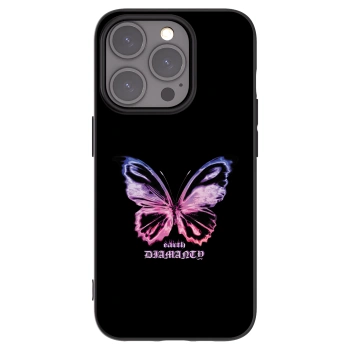 Picasee silikonowe czarne etui na Apple iPhone 15 Pro - Diamanty Purple
