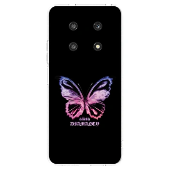 Picasee silikonowe przeźroczyste etui na Honor Magic4 Lite 5G - Diamanty Purple
