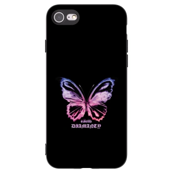 Picasee silikonowe czarne etui na Apple iPhone 7 - Diamanty Purple
