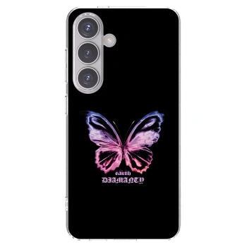 Picasee silikonowe przeźroczyste etui na Samsung Galaxy S24 S921B 5G - Diamanty Purple