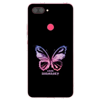 Picasee silikonowe przeźroczyste etui na Xiaomi Mi 8 Lite - Diamanty Purple