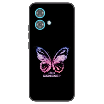 Picasee silikonowe czarne etui na Motorola Edge 40 Neo - Diamanty Purple