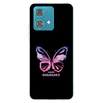 Picasee silikonowe przeźroczyste etui na Motorola Edge 40 Neo - Diamanty Purple