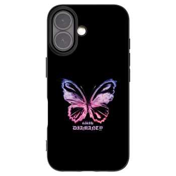 Picasee silikonowe czarne etui na Apple iPhone 16 - Diamanty Purple