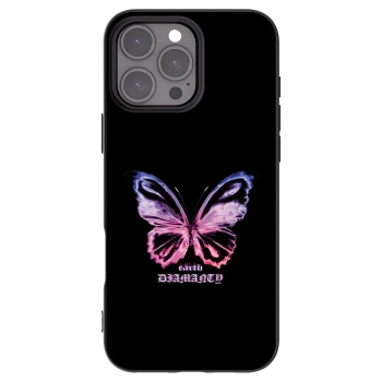 Picasee silikonowe czarne etui na Apple iPhone 16 Pro Max - Diamanty Purple