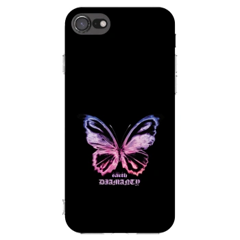 Picasee silikonowe przeźroczyste etui na Apple iPhone 7 - Diamanty Purple
