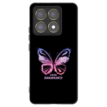 Picasee silikonowe czarne etui na Xiaomi 14T - Diamanty Purple