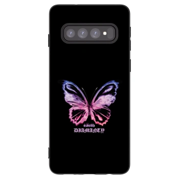 Picasee silikonowe czarne etui na Samsung Galaxy S10 G973 - Diamanty Purple