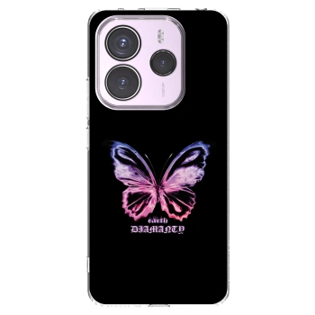 Picasee silikonowe przeźroczyste etui na Xiaomi Redmi Note 14 5G - Diamanty Purple